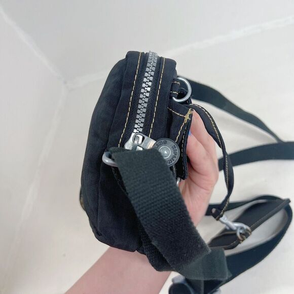 y2k Kipling Black Nylon Mini Bag Crossbody Streetwear - Picture 2 of 8